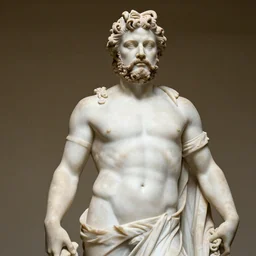jack black as a greek marble statue
