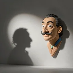 plasticine sculpture. shadows. shadows. john craxton. stop motion. salvador dali clay. hole in wall. minimal.
