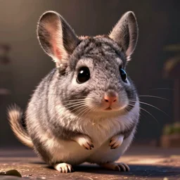 anthropomorphic chinchilla, disney pixar Zootopia character concept artwork, 3d concept, detailed fur, chinchilla animal