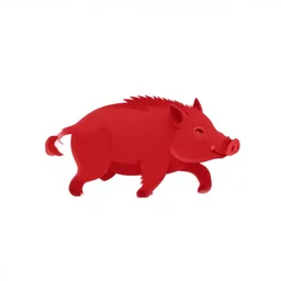 A logo depicting a boar, red, minimalistic, white background, corporate