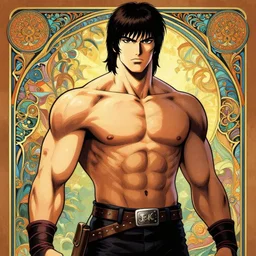 john rambo, korean art nouveau anime, emphasis on musculature and detail