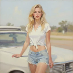 texas showgirl, oil painting, pale colors, high detail, 8 k, wide angle, trending on artstation
