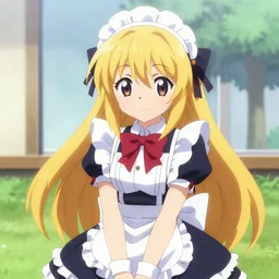 cute anime girl maid in the style of high school dxd