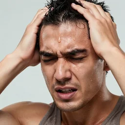 stock photo of man sweating sweating sweating sweating sweating sweating uncontrollably stressed droplets on forehead
