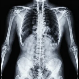 an x - ray of a spine with scoliosis, 8 k, raw, unreal engine 5, octane render, greg rutkowski, artstation, wlop, unedited, symmetrical balance, wide angle, photo,