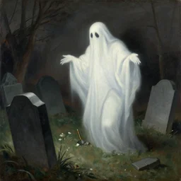 nizovtsev victor painting of a ghost in a graveyard