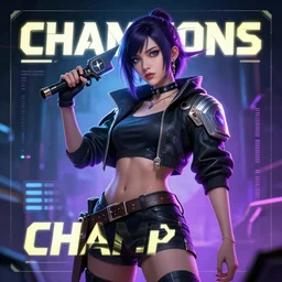 LeagueOfLegends Champion Spotlight of a cyberpunk lady
