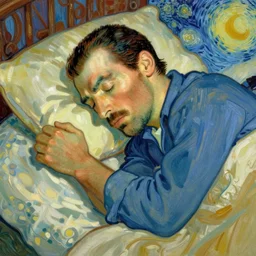 Freddie Mercury sleeping by Van Gogh