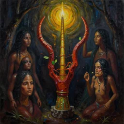 ayahuasca visions and healing astral journey in oil painting, trending on artstation, award winning, emotional, highly detailed dark surrealist art