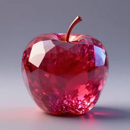 An apple made of ruby crystal, stunning 8k octane render, gigapixel, cinema4D.