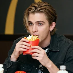 paparazzi photo of jeffree star eating mcdonalds