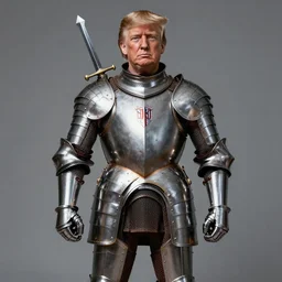 donald trump, knights armor!!!!!!!!!!!!!!!!, one broadsword, by hans holdein, donald trumps highly detailed handsome face, two arms, two legs, donald trumps symmetrical face, realistic