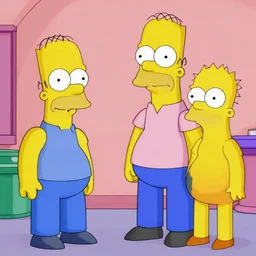 the simpsons in the style of rick griffin