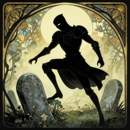 the black knight rising from his grave, by artgerm, greg rutkowski, alphonse mucha