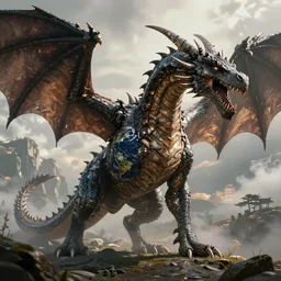 earth dragon, full body concept, head of a dragon, sharp focus, beksinski, ruan jia, monster hunter tigrex
