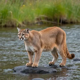 cougar along a river in central oregon, 4 k
