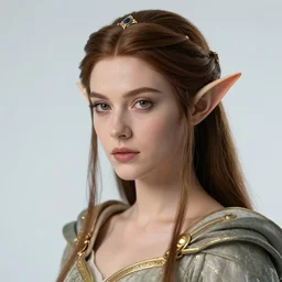 photo of a beautiful elven queen, macro 20mm, incredibly detailed, 8k, HDR, studio