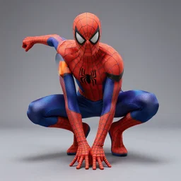 photo of orange and purple spider-man