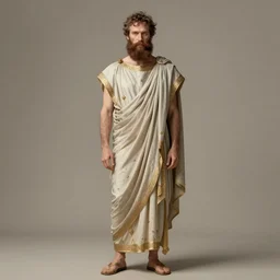 bearded benedict cumberbatch, wearing toga, full body, front view, neutral background, intricate, elegant, highly detailed, digital painting, artstation, concept art, sharp focus, illustration, art by aleksi briclot, rutkowski, mucha