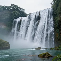 peaceful beautiful waterfalls, matte painting, concept art, 4 k