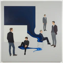 decollage painting ыstillness in the motion by adrian ghenie and takato yamamoto and edward hopper and mark ryden and tsutomu nihei, part by bridget riley, acrylic pour and splashing paint, very coherent, baroque elements, perfect anatomy, intricate design. pop art.