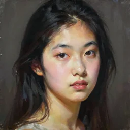 a painting of japanese girl by claudio bravo, gottfried helnwein