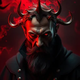 hyper realistic portrait of viktor orban depicted as the antichrist, red mist in hell, gorgeous lighting by kim jung giu weta studio, mucha, bautista and norman rockwell and greg rutkowski and tom bagshaw and james gurney and lucasfilm