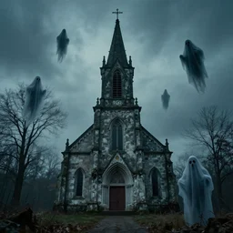 Ghosts circling an old forgotten church,  Ari Aster photography, a24