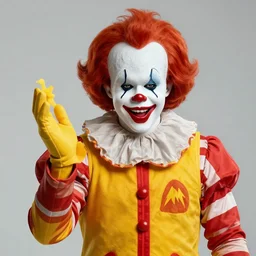 Pennywise as Ronald McDonald 4K quality super realistic