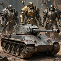 battle tank, cinematic lighting, fantasy, warforged, intricate, highly detailed, lifelike, photorealistic, digital painting, artstation, illustration, concept art, sharp focus, art by john collier and albert aublet and krenz cushart and artem demura and alphonse mucha