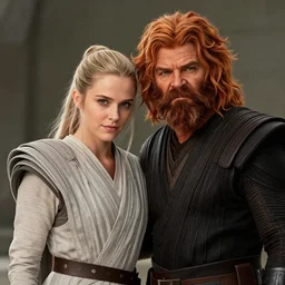 Rey and Kylo Ren, family photo, portrait, loving couple