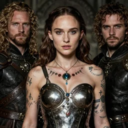 natalie portman, warrior, partially clothed in metal battle armor, lord of the rings, tattoos, decorative ornaments, by carl spitzweg, ismail inceoglu, vdragan bibin, hans thoma, greg rutkowski, alexandros pyromallis, perfect face, fine details, realistic shading, photorealism