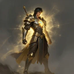 warrior of light, by wlop, trending on artstation