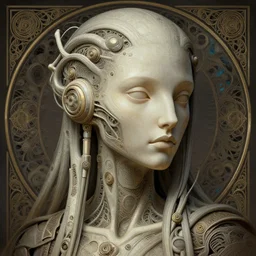 a 5 0 mm portrait of anthropomorphic artificial intelligence, intricate, highly detailed, digital painting, artstation, concept art, smooth, sharp focus, illustration, unreal engine 5, 8 k, art by artgerm and greg rutkowski and alphonse mucha