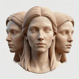 3 d face portrait of a goddess by daryl mandryk, octane render