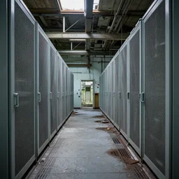 inside an old abandoned derelict data centre.