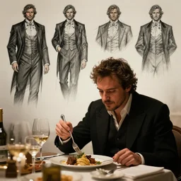 pedro pascal eating dinner, storyboard, character sheet, character design, contrast, deep focus, turnaround, highly detailed, dramatic lighting, digital painting, artstation, concept art, matte, sharp focus, illustration, elegant, art by artgerm and greg f and alphonse mucha.