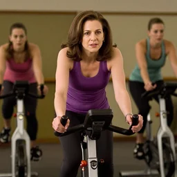 Film still of Sheryl Sandberg in SoulCycle (2007), directed by Steven Spielberg