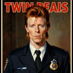 twin peaks poster art, portrait of the david bowie fbi agent, this world wasn't enough for him, by michael whelan, rossetti bouguereau, artgerm, retro, nostalgic, old fashioned