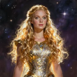 cosmic princess, cinematic, asgardian, painting,
