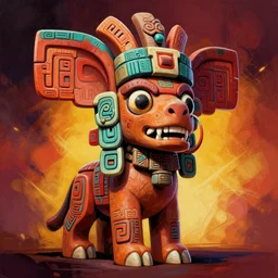 3d animal totem aztek tribal comic book style painting