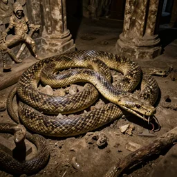 epic ultra - detailed awe - inspiring snake infestation in the sedlec ossuary