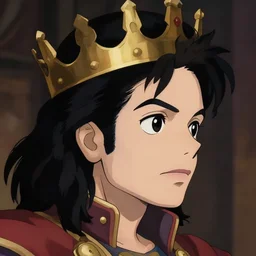 centered!! macro head portrait of medieval king profile view michael jackson, artstation, detailed cartoon, elegant, digital painting, concept art, smooth, sharp focus, illustration, ghibli, makoto shinkai, don bluth, fujita goro, jean giraud, akihiko yoshida, tom whalen 8 k