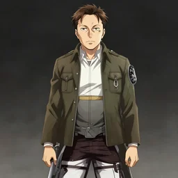 elon musk in attack of titan, anime style
