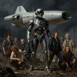 starship troopers in the style of wayne barlowe, gustav moreau, goward, bussiere, roberto ferri, santiago caruso, luis ricardo falero, frazetta