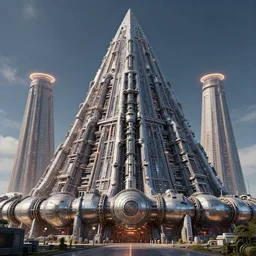 3 d sculpt of massive pipeline with interlocking layered complex cyberpunk'scifi digital movie camera pyramid'' maschinen krieger'' power station pyramid'complex industrial military building facade, halo, star wars, ilm, star citizen halo, mass effect, high tech industrial, artstation unreal
