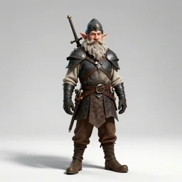 young dwarf blacksmith, cinematic studio photo, full body, standing, isolated on a pure white background, centered, whole figure in frame, sharp focus, studio lighting