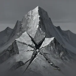 landscape matte painting, shattered mountain, greg rutkowski