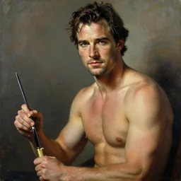 herry cavill, attractive male, painting by tom of finland