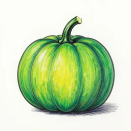 drawing of a green pumpkin